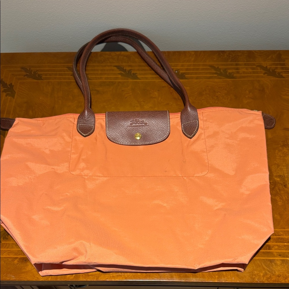 Orange Longchamp Tote